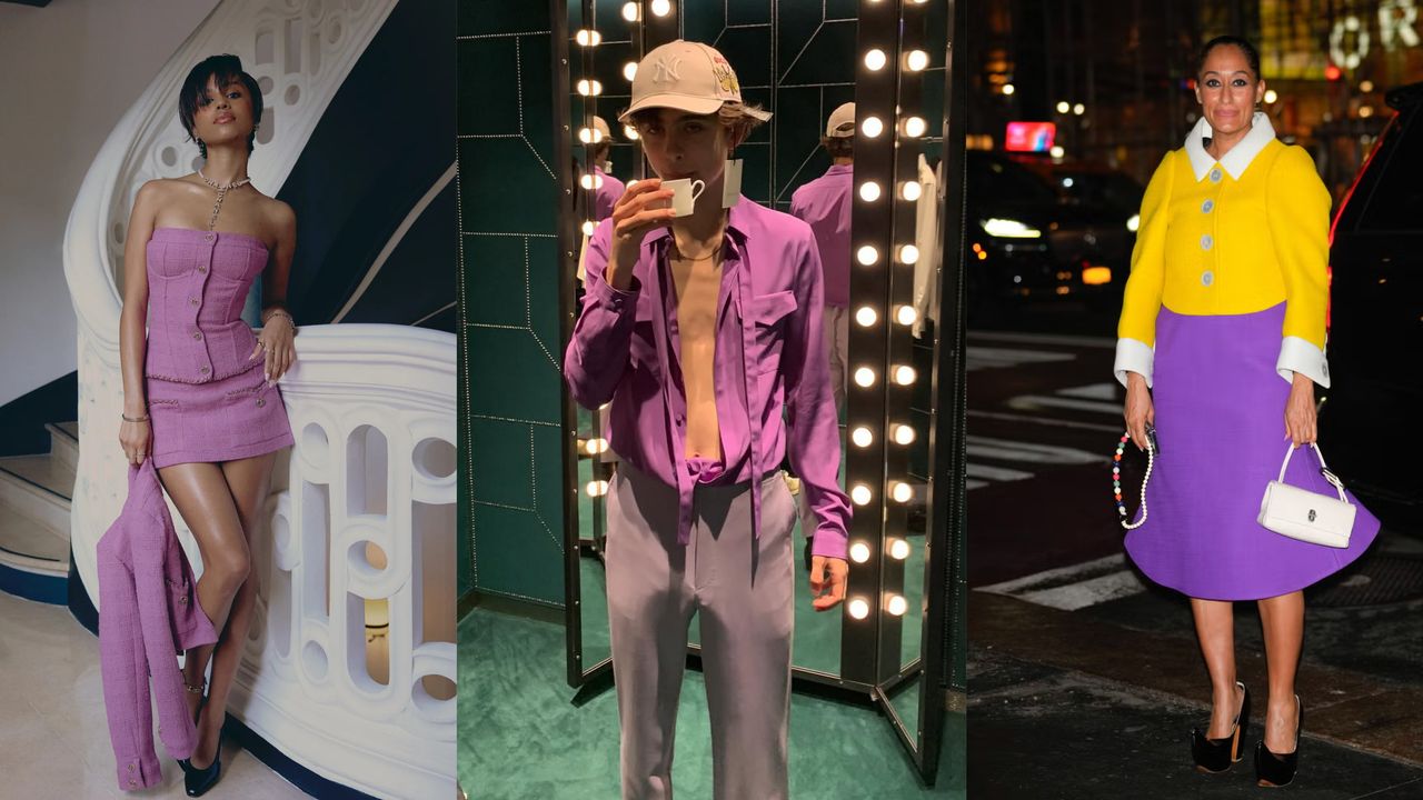 holding collage purple